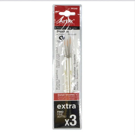 Artix - 3 Pinceles extra finos de pelo largo PP249