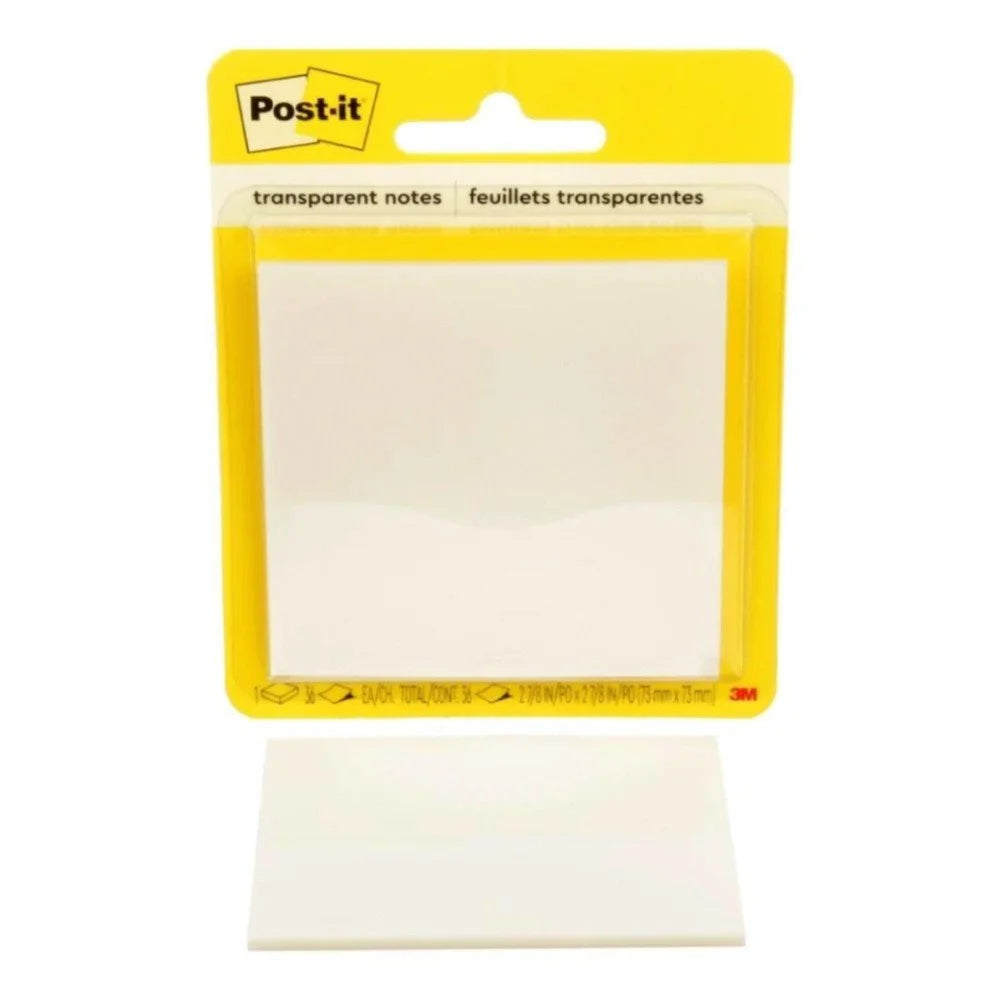 Post-it Notas transparentes, 2.88 x 2.88 pulgadas, 36 hojas/bloc
