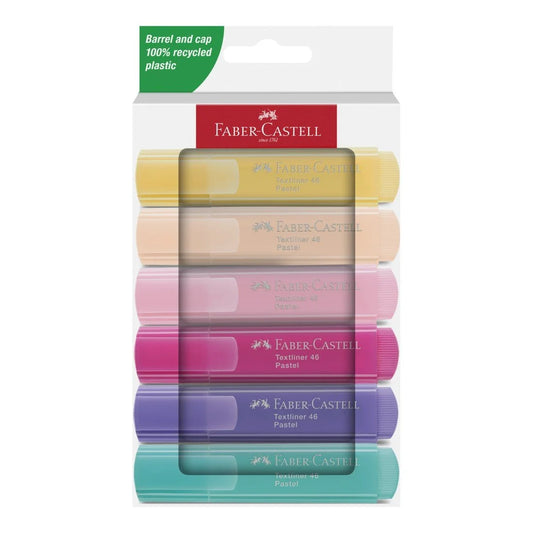 FABER CASTELL - 6 Resaltadores pastel