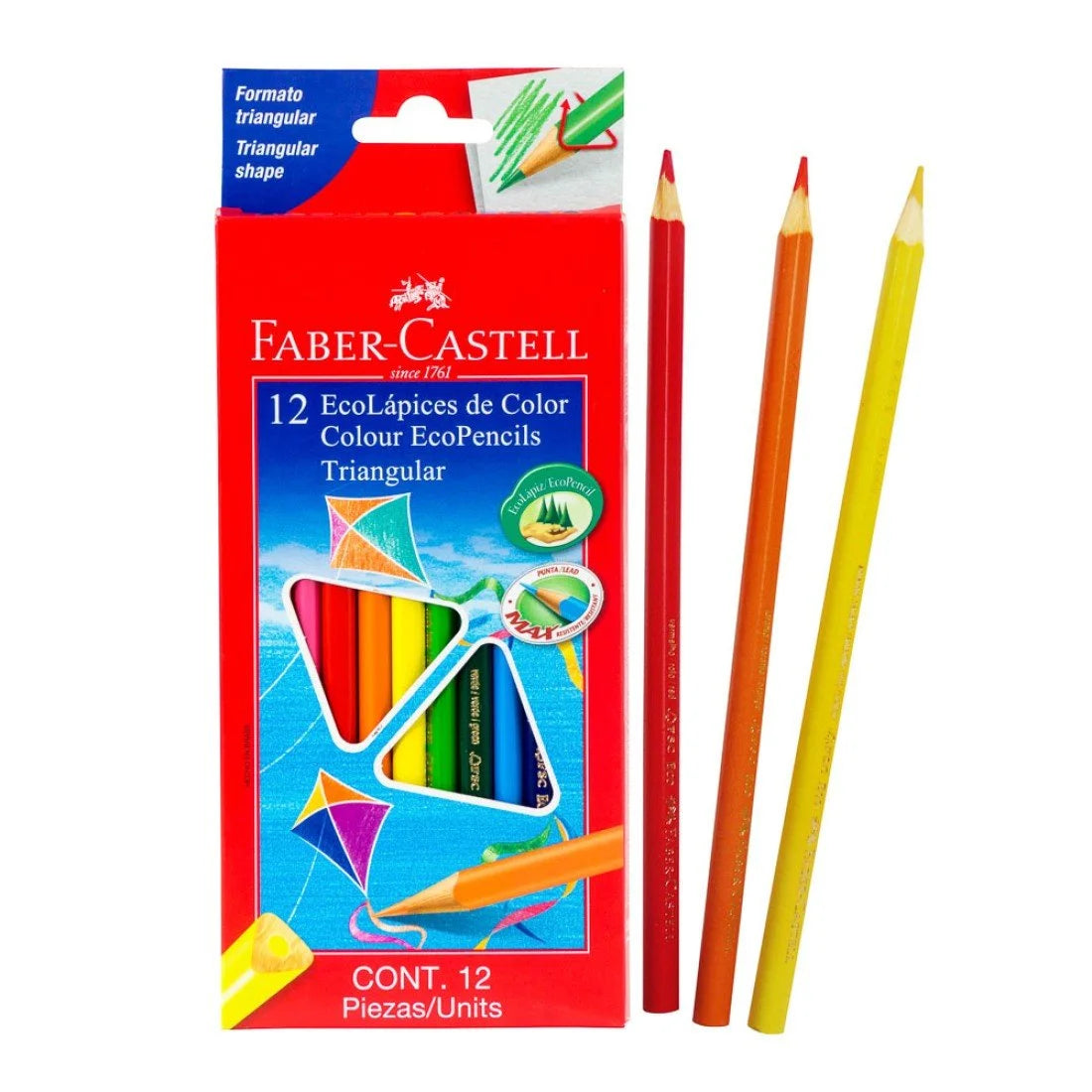 Faber-Castell  - Crayón de Madera 12 Col. Largo