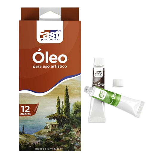 Pintura al Óleo Fast 12 ml – Estuche de 12 Colores