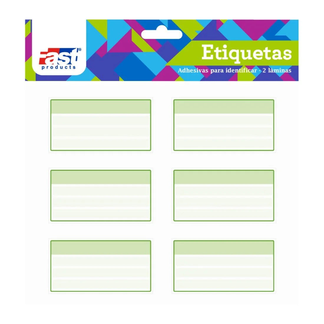 ETIQUETAS PARA CUADERNO FAST BX2 (6X24)