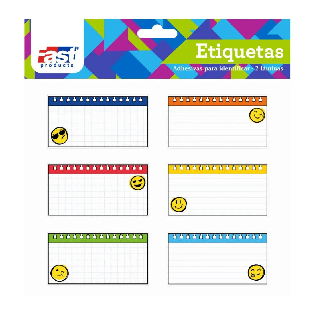 Etiquetas para Cuaderno Fast BX2 Emoji (6x24)