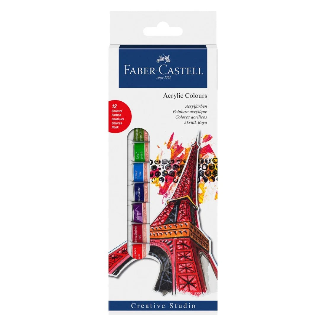 Faber Castell Pintura Acrílica 12 ml 12 Colores
