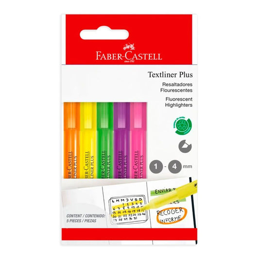 Resaltador Faber Castell 5 Colores Fluorescentes