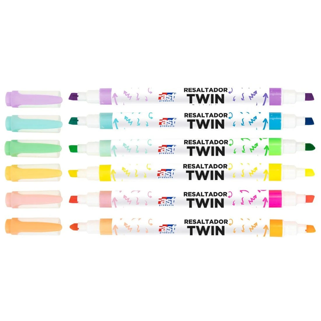 FAST - RESALTADOR DOBLE PUNTA NEON PASTEL 6