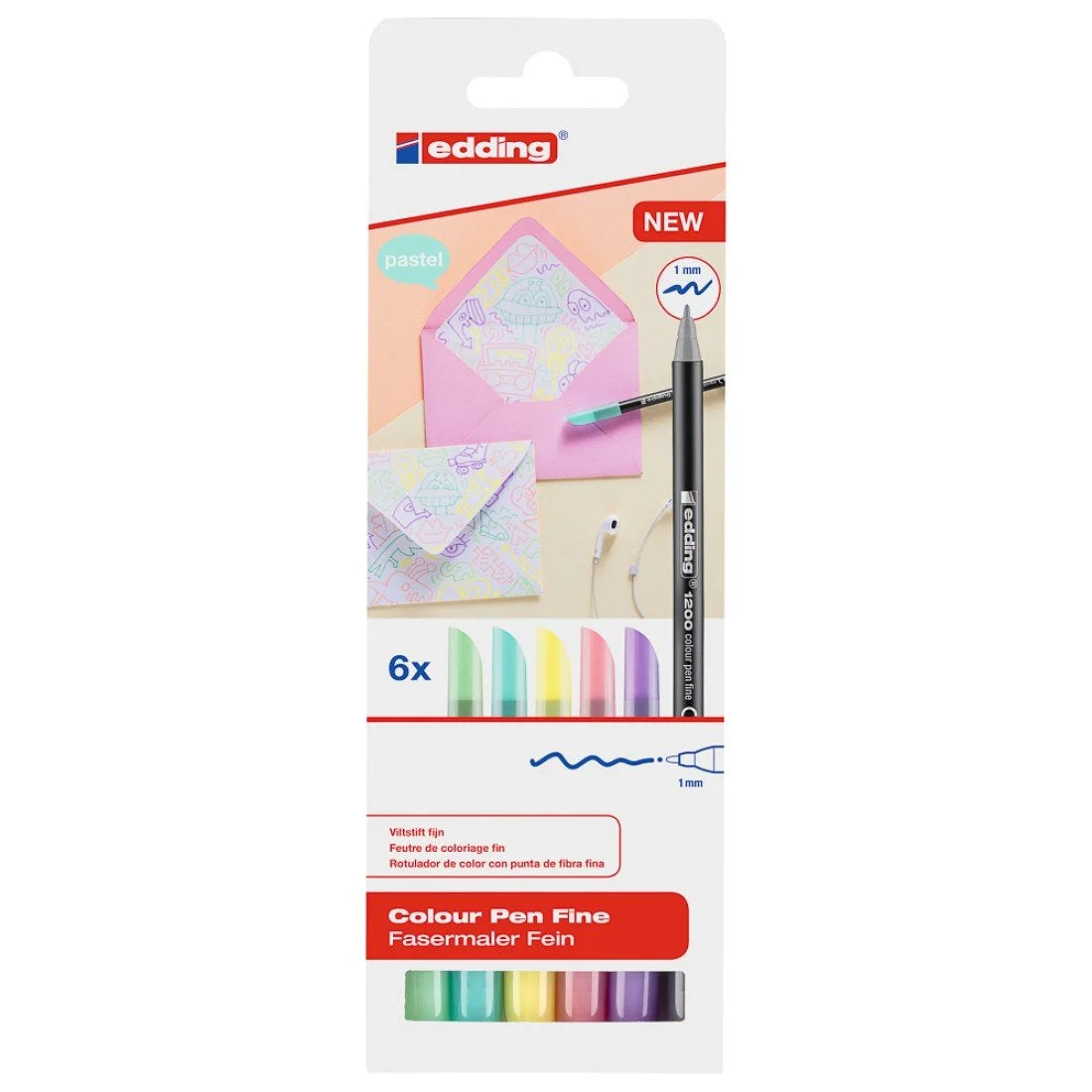 Marcadores en Estuche Edding 1200 Fino Pastel 6C