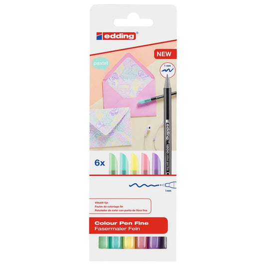 Marcadores en Estuche Edding 1200 Fino Pastel 6C