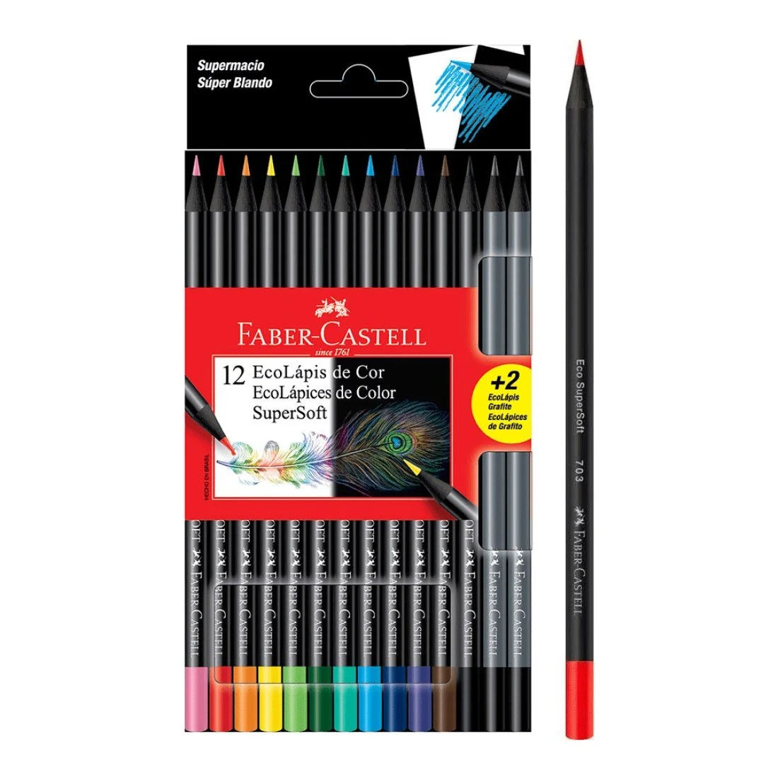 FABER CASTELL - CRAYON DE MADERA SUPERSOFT 12 COL