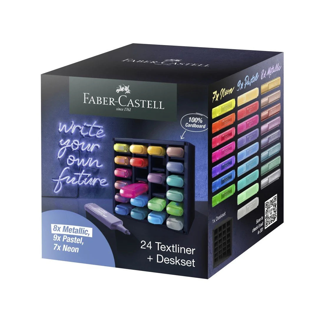 FABER CASTELL - RESALTADOR 24 COLORES NEON PASTEL METALICOS