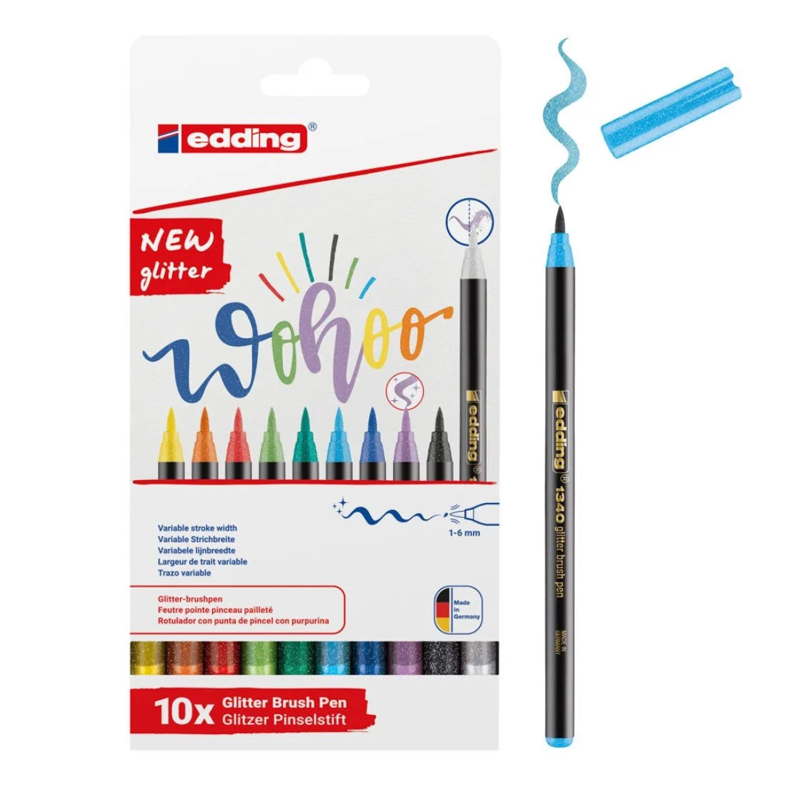 Marcadores en Estuche Edding 1340 Pincel Glitter 10C