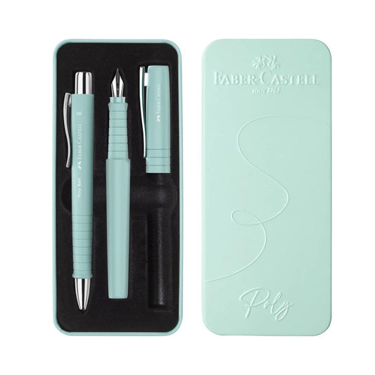Bolígrafo y Pluma Fuente Faber-Castell Poly Pen Caribic Blue