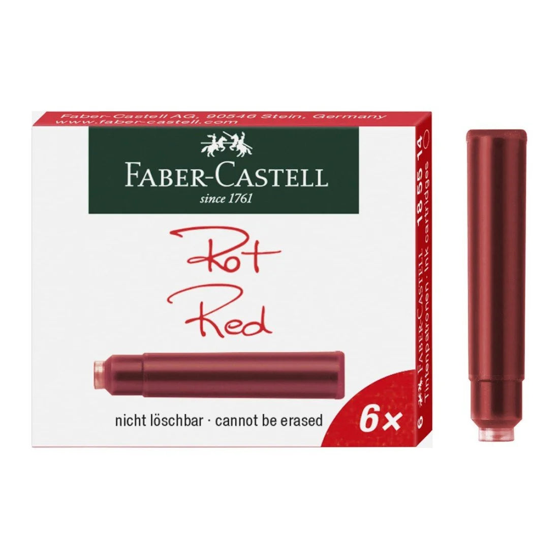 Cartucho Faber-Castell para Pluma Fuente CX6 Rojo