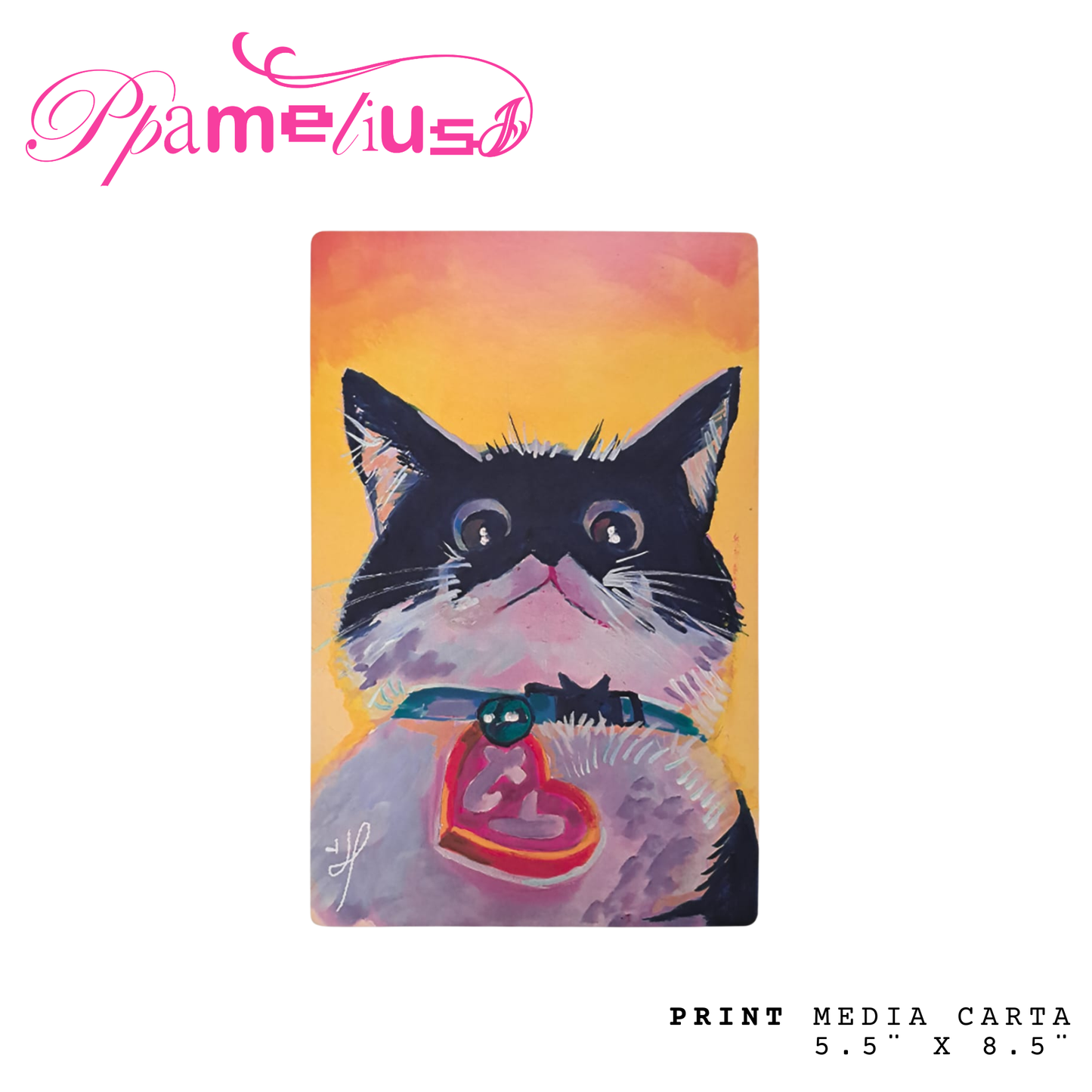 Ppameliuss - Print media carta 5.5¨ x 8.5¨ - "Gatito"