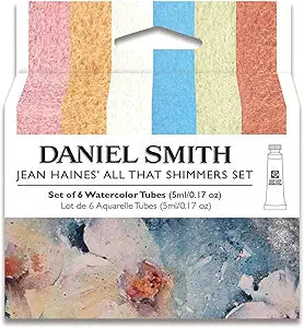 DANIEL SMITH Acuarela, tubos de 0.2 fl oz, Jean Haines All That Shimmers Set 6 tubos de acuarela (total 6 piezas) 285610375, 0.17 onzas líquidas (paquete de 6) KEEPLIVINGFASTER