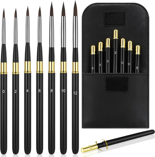 7 pinceles de acuarela de viaje, pinceles de pintura profesional para artistas de viajes, juego de acuarela de viaje portátil desmontable para acuarela, acrílico, tinta, pintura gouache KEEPLIVINGFASTER