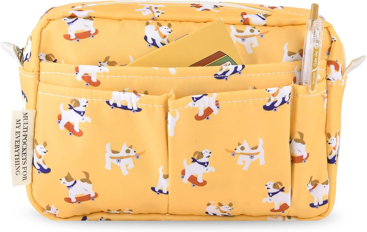 Organizador multifuncional de cartera, bolsa de viaje impermeable con cremallera, estuche de almacenamiento de suministros para cuadernos de maquillaje, suministros de oficina.