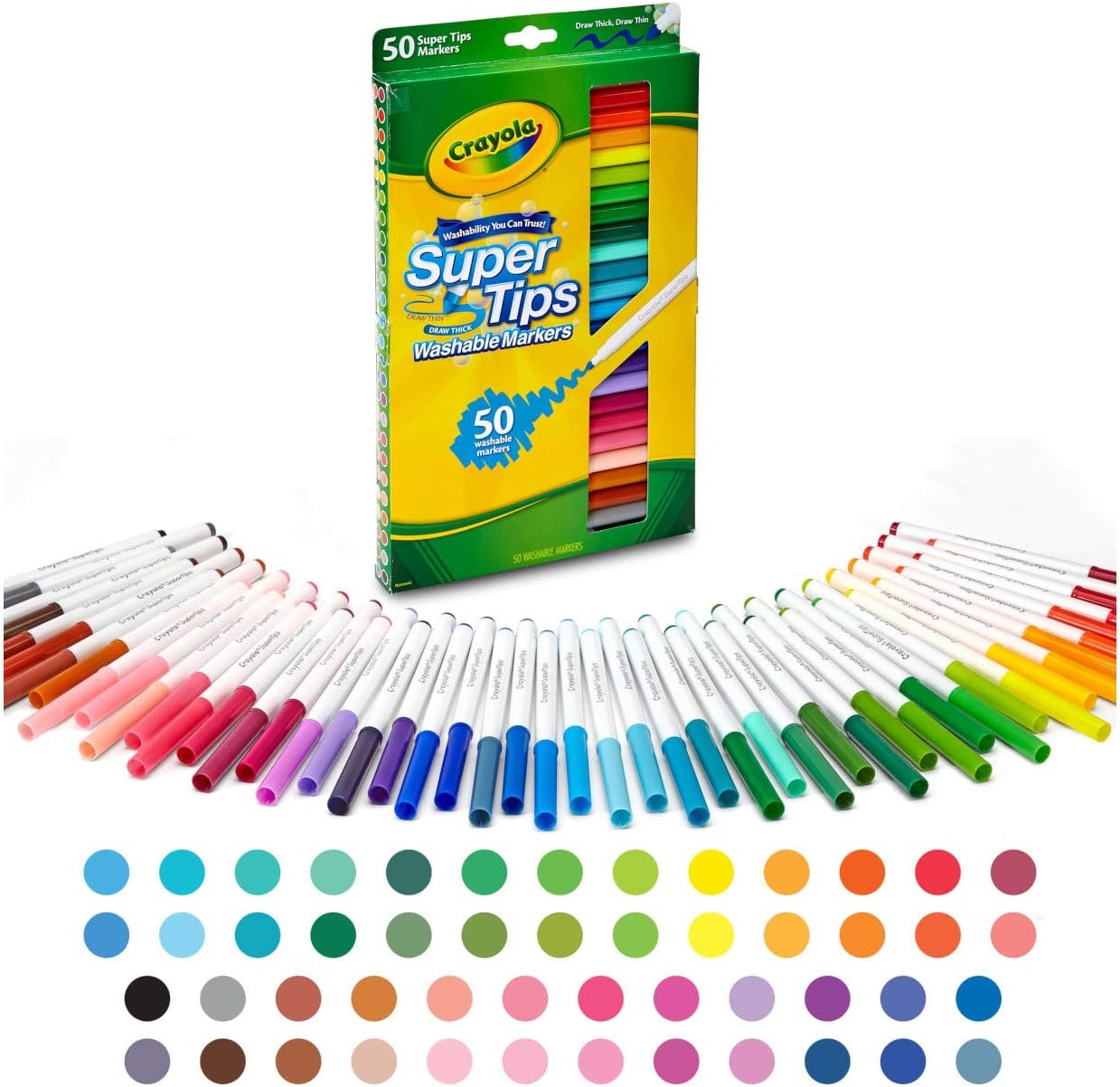 Crayola Marcadores lavables Super Tips 50