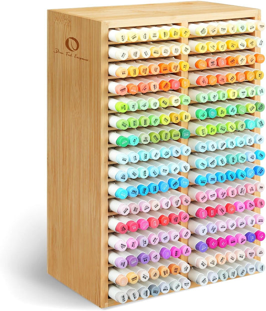 Ohuhu Organizador de marcadores de bambú, almacenamiento de escritorio con capacidad para 224 marcadores para Honolulu Oahu, serie de marcadores Ohuhu de Honolulu