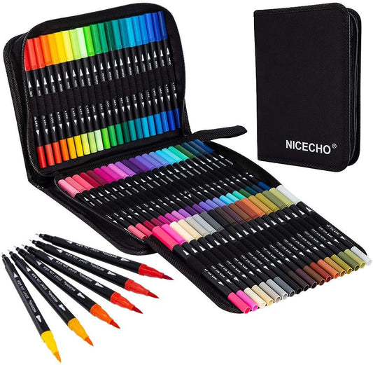Marcadores de doble pincel, 60 marcadores para colorear para artista, marcadores finos KEEPLIVINGFASTER