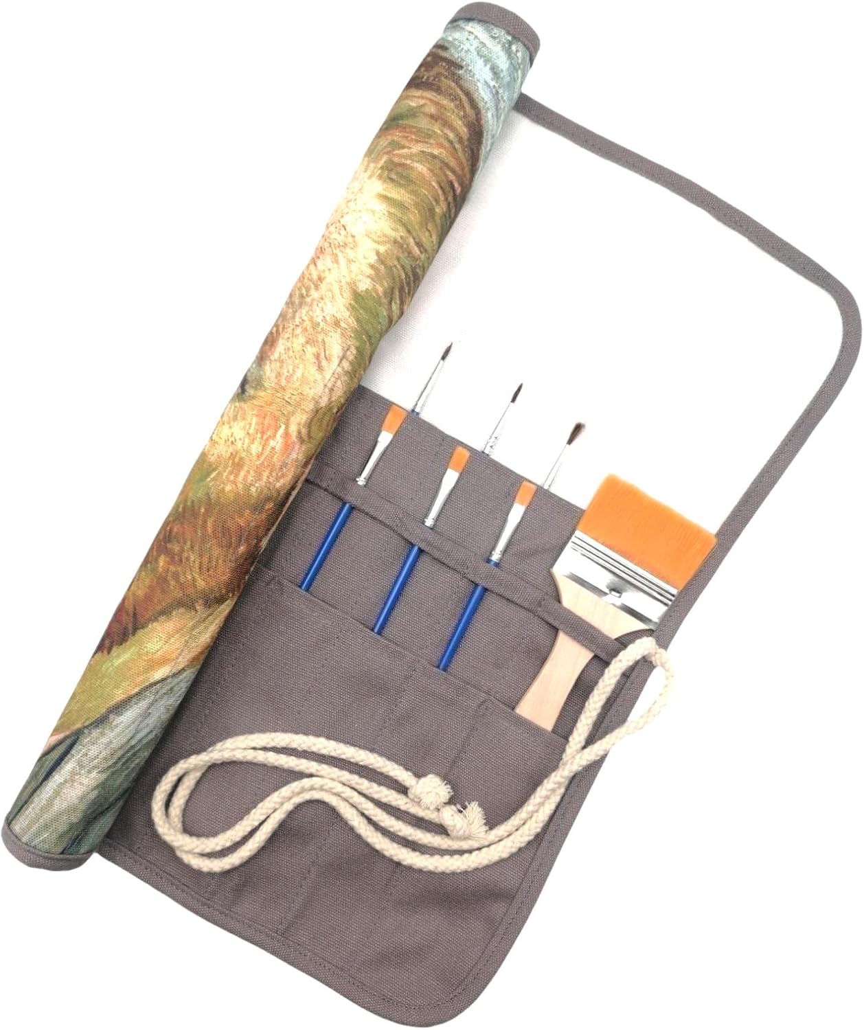 ESTUCHE para pinceles de pintura, pinceles de pintura para artistas y organizador de almacenamiento, bolsa enrollable, protege los pinceles de acuarela de aceite acrílico