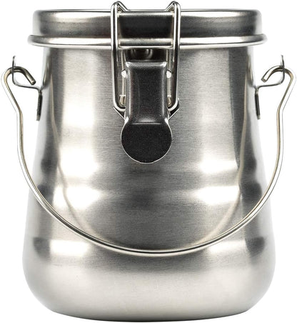 Jarrilla para lavado de pincel, limpiador de pinceles portátil a prueba de fugas con tapa y pantalla de filtro, 4 pulgadas de alto x 3-1/2 pulgadas de diámetro.