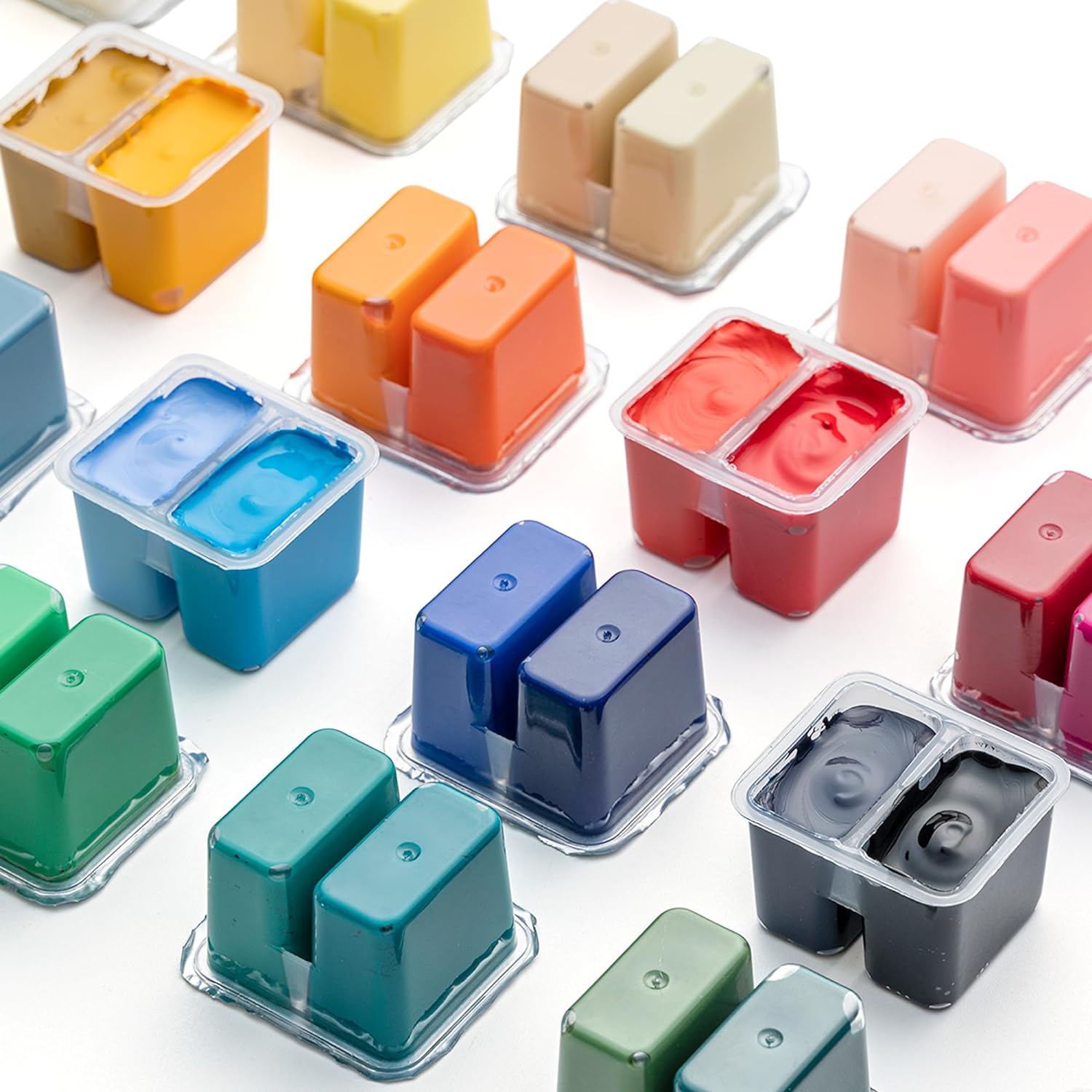 HIMI Juego de pintura Twin Cup Jelly Gouache, 48 colores de 0.42 oz, diseño de taza de gelatina, pintura no tóxica para lienzo y papel, suministros de arte para profesionales (caja verde) KEEPLIVINGFASTER