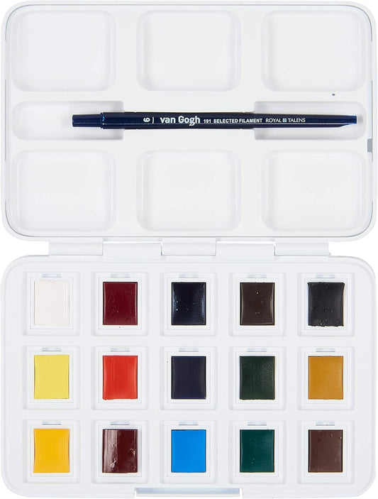 Van Gogh - Juego de pinturas para acuarela, 12 + 3 General (caja de bolsillo plástico).