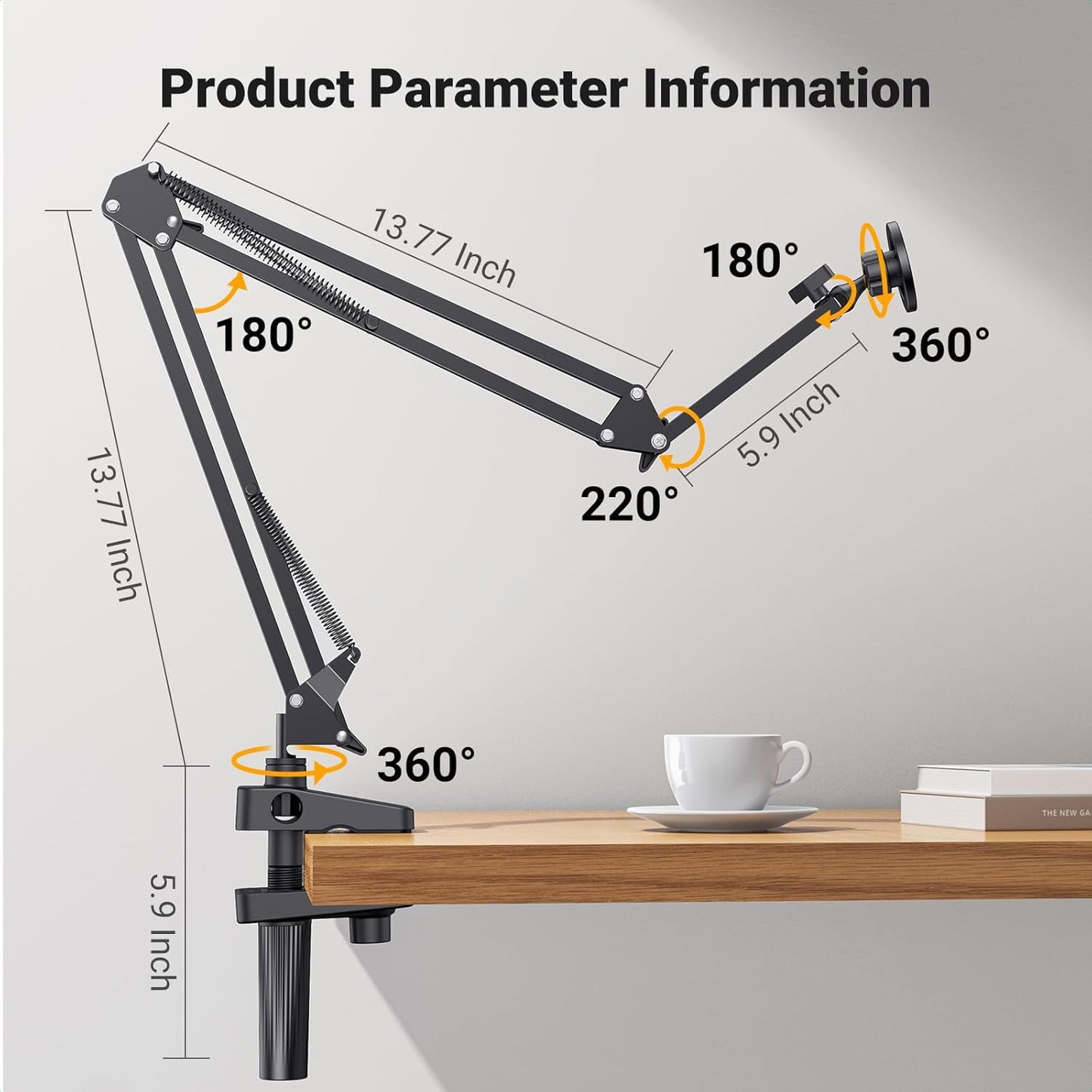 Soporte magnético de escritorio para teléfono para cama Magsafe mejorado cuello de cisne resistente compatible con iPhone 17 Air 16 15 14 13 12 Pro Max, soporte superior para teléfono celular