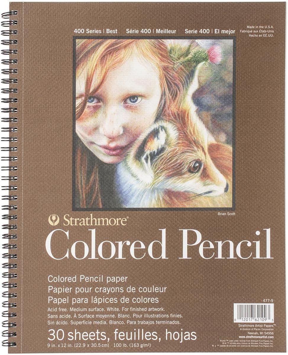 Bloc con espiral para dibujar, marca Strathmore, 9 X 12 pulgadas, 30 hojas