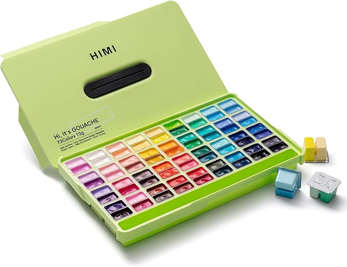 RESERVA - HIMI Juego de pintura gouache de dos cápsulas de gelatina, 72 colores 12g, diseño de cápsula de gelatina, pintura no tóxica para lienzo y papel, suministros de arte para profesionales (72 colores)