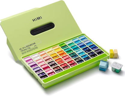 RESERVA - HIMI Juego de pintura gouache de dos cápsulas de gelatina, 72 colores 12g, diseño de cápsula de gelatina, pintura no tóxica para lienzo y papel, suministros de arte para profesionales (72 colores)