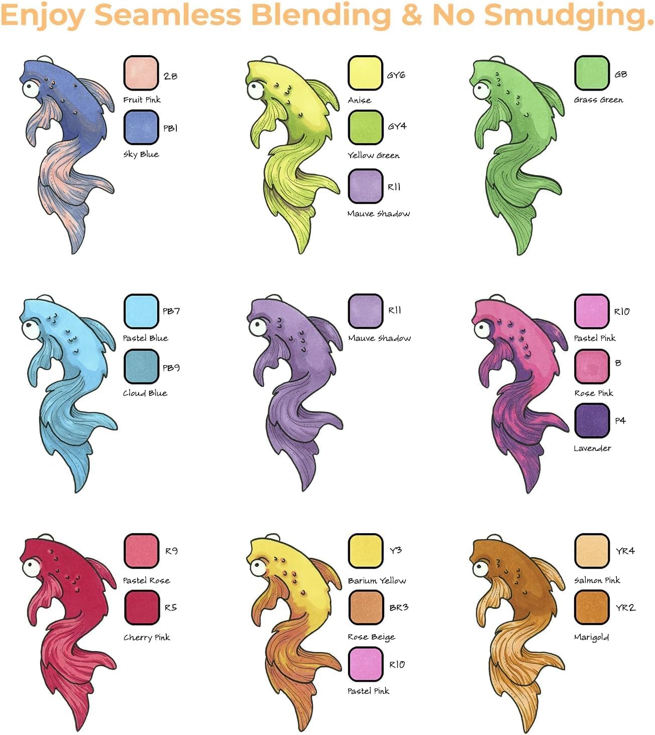 OHUHU marcadores de arte de artista, para colorear e ilustración, 72 colores únicos + 1 mezclador de marcadores de alcohol + estuche para marcador, cincel y punta de pincel. Ohuhuhu