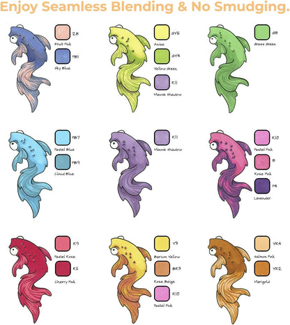 OHUHU marcadores de arte de artista, para colorear e ilustración, 72 colores únicos + 1 mezclador de marcadores de alcohol + estuche para marcador, cincel y punta de pincel. Ohuhuhu