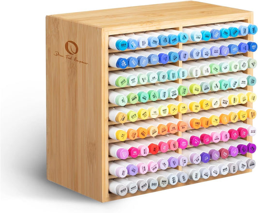 BAJO PEDIDO - Ohuhu Organizador de marcadores de bambú, almacenamiento de escritorio de madera, con capacidad para 126 marcadores, bolígrafos, lápices, pinceles de arte
