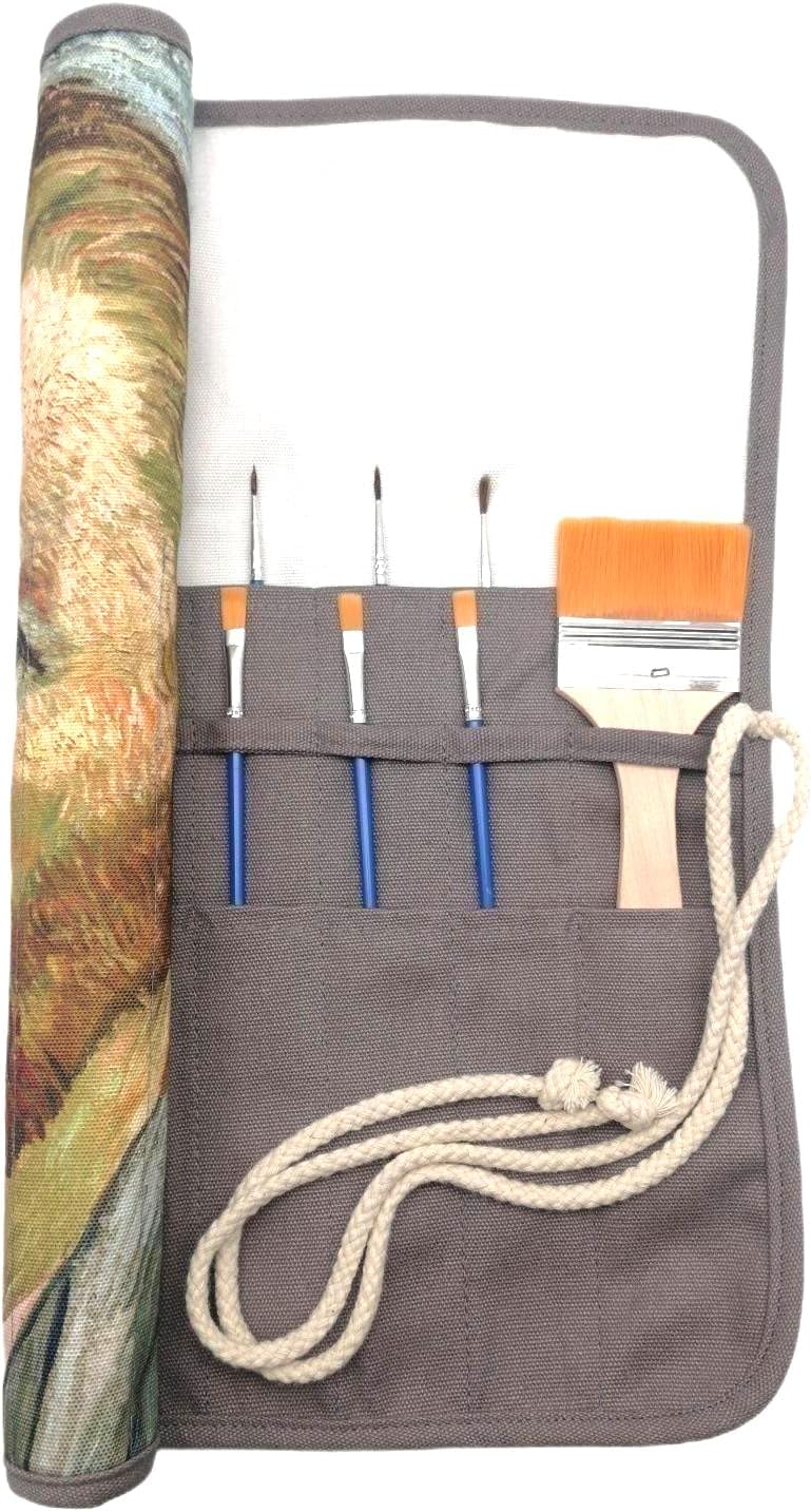 ESTUCHE para pinceles de pintura, pinceles de pintura para artistas y organizador de almacenamiento, bolsa enrollable, protege los pinceles de acuarela de aceite acrílico