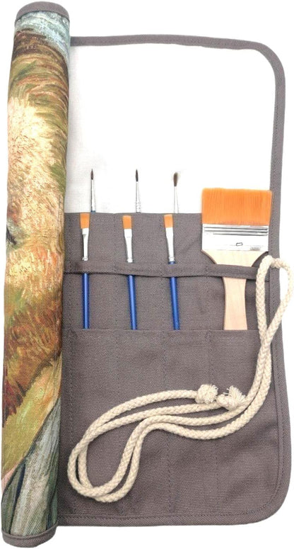 ESTUCHE para pinceles de pintura, pinceles de pintura para artistas y organizador de almacenamiento, bolsa enrollable, protege los pinceles de acuarela de aceite acrílico