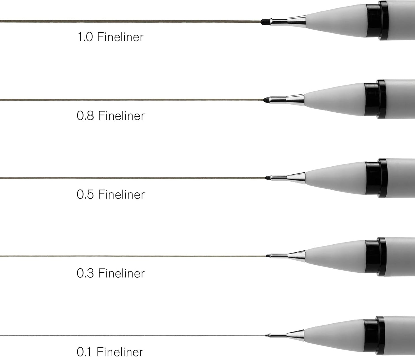 Winsor & Newton Fineliner - Juego de 5 bolígrafos de punta fina, surtidos, color negro