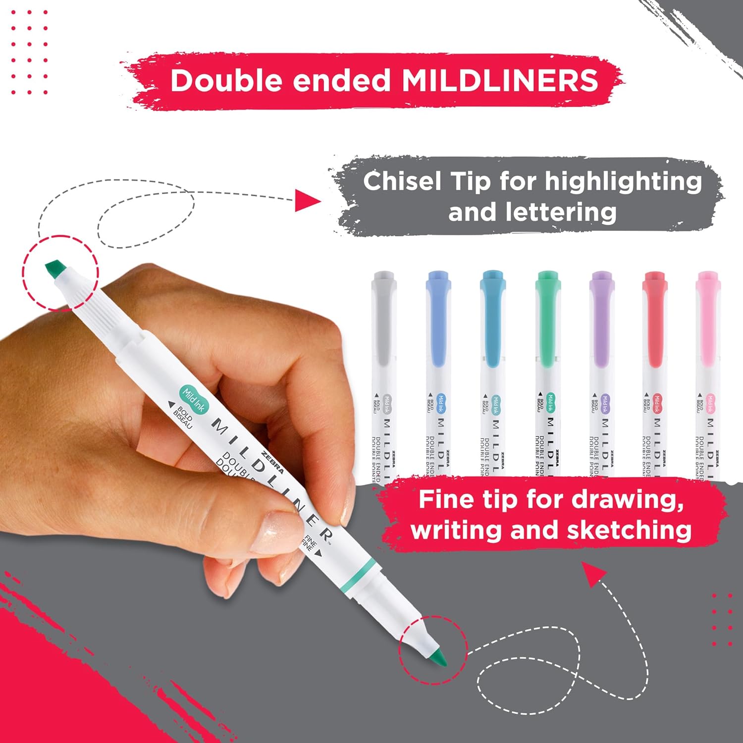 Zebra Pen Juego de diario, incluye 7 resaltadores Mildliner y 7 bolígrafos de tinta de gel retráctiles con clip Sarasa, colores surtidos, paquete de 14 unidades KEEPLIVINGFASTER