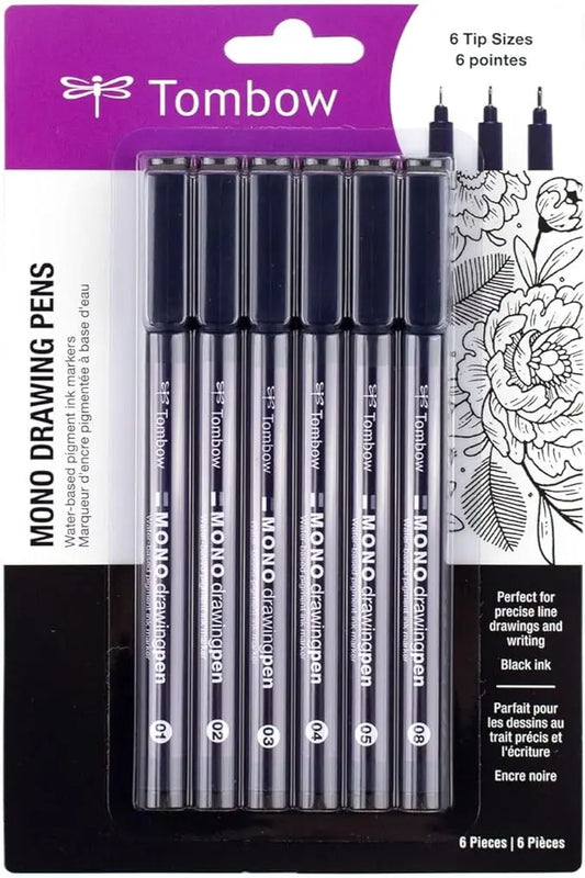 Tombow Mono Drawing Pen, 6-Pack Black KEEPLIVINGFASTER