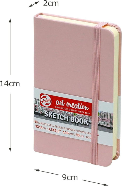 Talens Art Creation - Cuaderno de bocetos 80 hojas, 3.5 in x 5.5 in, Rosa pastel