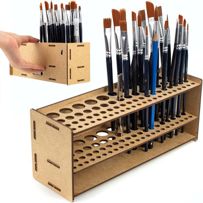 Soporte para pinceles. Organizador de pinceles de pintura de gran capacidad y kit organizador de suministros de arte para miniaturas de mesa y pared, modelado y manualidades