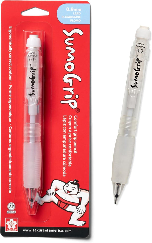 SAKURA SumoGrip, lápiz de 0.9 mm con borrador, transparente