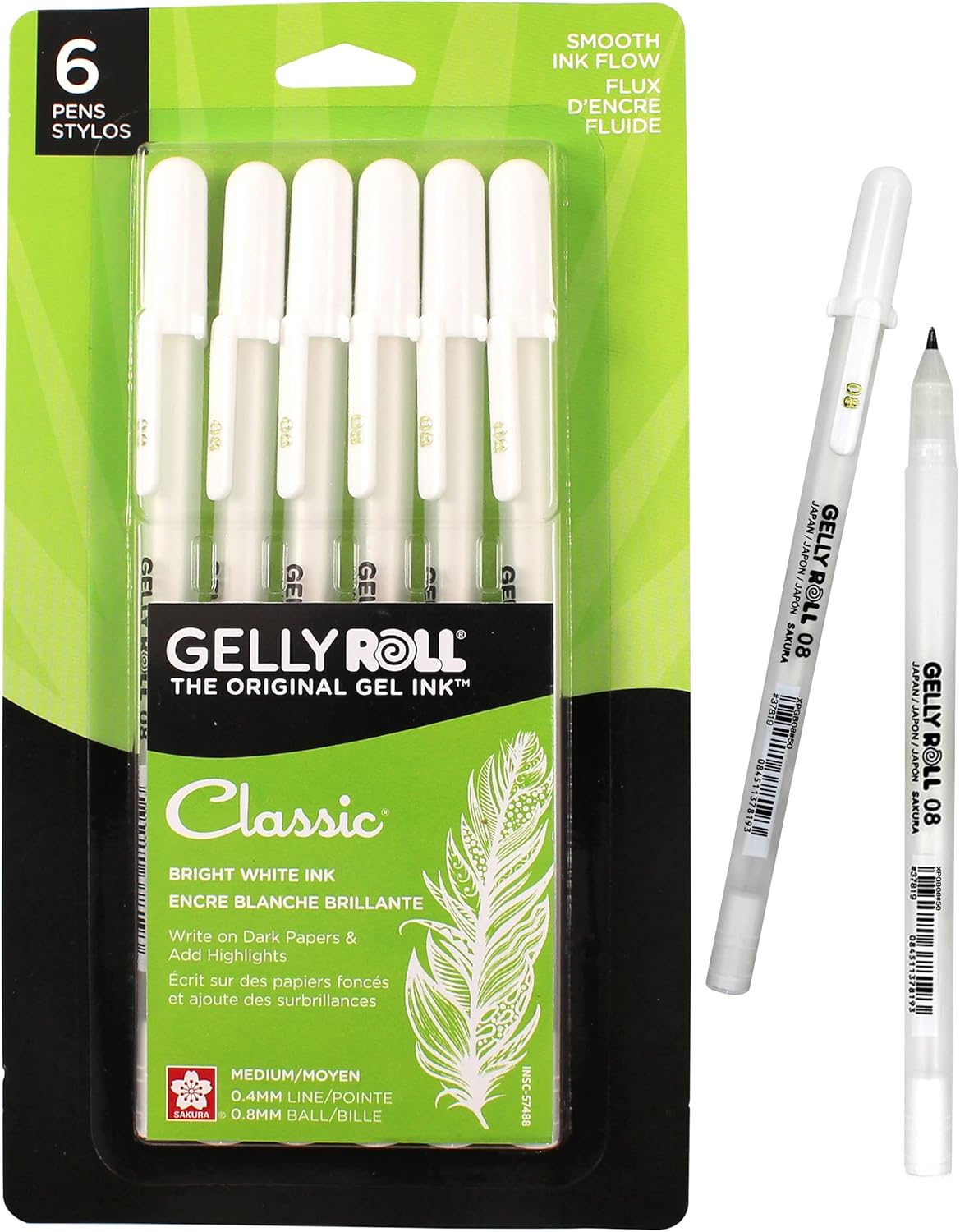 Juego de bolígrafos de tinta en gel Sakura Gelly Roll 6 piezas, punta fina, colores surtidos KEEPLIVINGFASTER