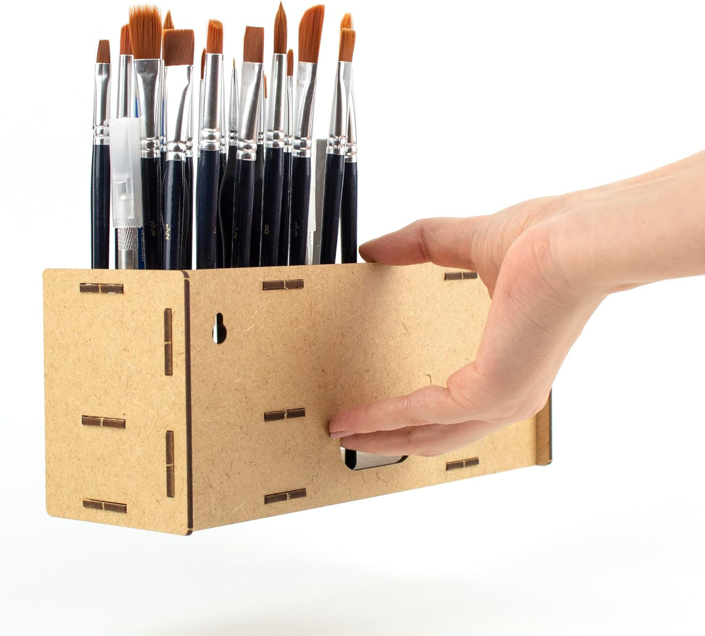 Soporte para pinceles. Organizador de pinceles de pintura de gran capacidad y kit organizador de suministros de arte para miniaturas de mesa y pared, modelado y manualidades
