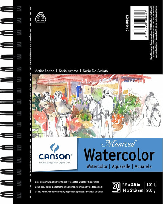 Canson Artist Series papel para acuarelas, 5.5 x 8.5 pulgadas, borde anillado. KEEPLIVINGFASTER