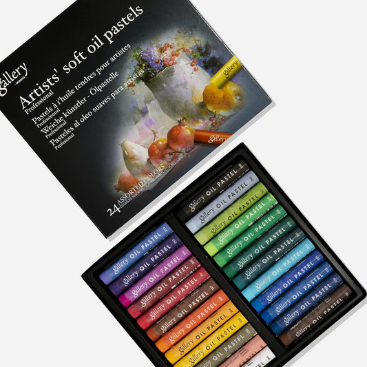 MUNGYO Gallery - Pasteles al óleo suaves para artistas, 24 colores surtidos, pasteles al óleo de grado profesional para artistas