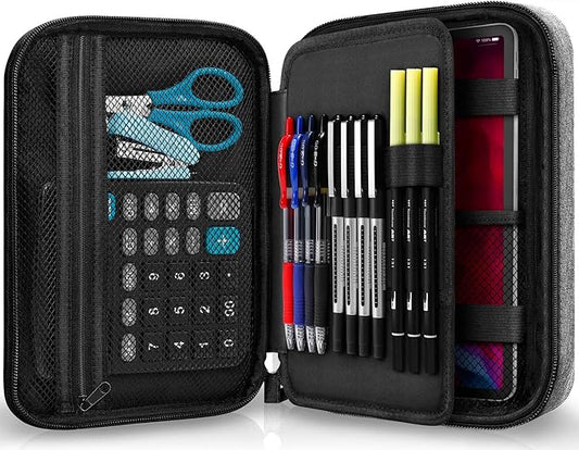 Cartuchera de gran capacidad para marcadores, lápices, lapiceras, papeles y sobres de carta, portador para billetera, diario, secundaria, oficina, universidad, estudiante, niña, mujer, adulto, adolescente