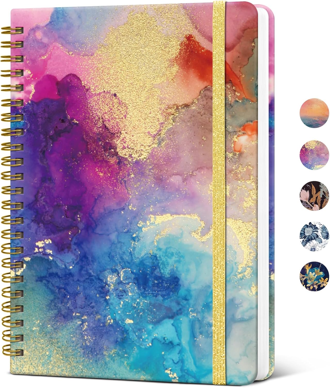 Cuaderno rayado en espiral, diario A5 con rayas universitarias para escribir, cuadernos de tapa dura para el trabajo, toma de notas y suministros escolares de oficina, 140 páginas,