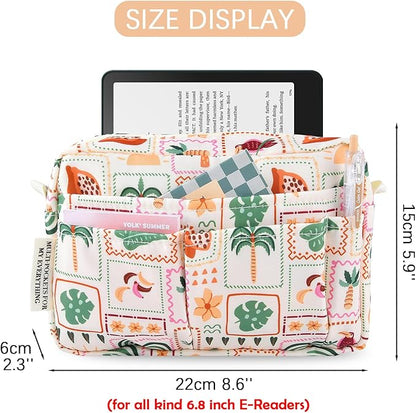 Organizador multifuncional de cartera, bolsa de viaje impermeable con cremallera, estuche de almacenamiento de suministros para diarios pequeños para cuadernos, maquillaje, suministros de